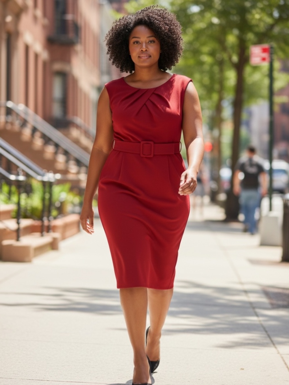 ⭐️Adrianna Papell Cap Sleeved Belted Cocktail dress / Party dress - size 14